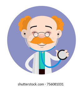 Smiling Doctor Holding a Stethosope Vector