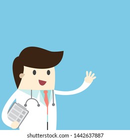 Smiling doctor posing with armswearing a stethoscope,occupation concept