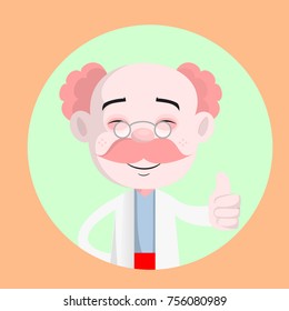 Smiling Doctor Showing Thumbs Up Vector