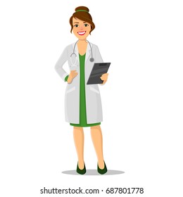 Smiling doctor. Vector illustration.
