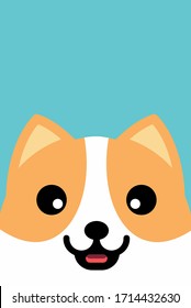 Smiling dog face flat design, vector illustration