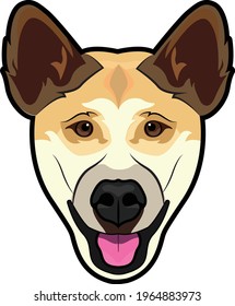 Smiling dog face vector portrait 