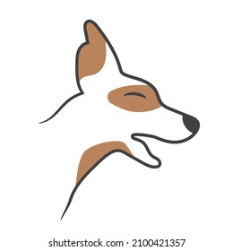 icono de cabeza de perro sonriente - ilustración vectorial