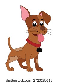 An smiling dog isolated on a white background