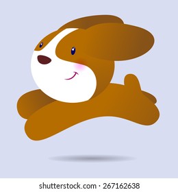 Smiling dog running