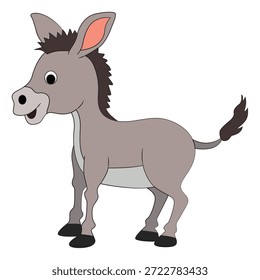 Burro sonriente sobre fondo blanco