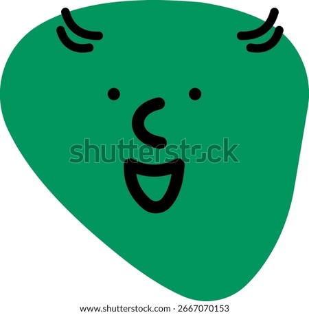 Smiling doodle emoticon with a cheerful expression