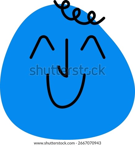 Smiling doodle emoticon with a cheerful expression