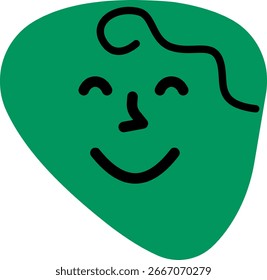 Emoticono de doodle sonriente con una expresión contenta