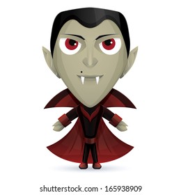 Smiling Dracula character with a mole near his nose