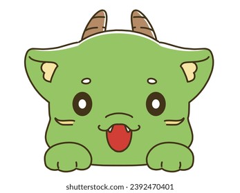 Material de ilustración de icono de dragón sonriente