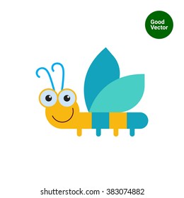 Smiling dragonfly icon