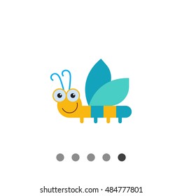Smiling dragonfly icon