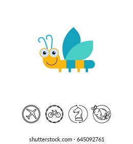Smiling dragonfly icon
