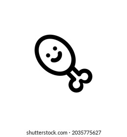 Smiling Drum Stick Food Vegetable Snack Yummy Monoline Symbol Icon Logo for Graphic Design UI UX and Website