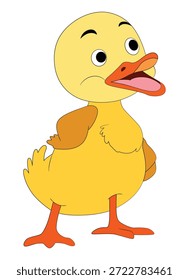 Pato sonriente sobre fondo blanco