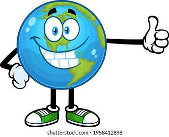 Smiling Earth Globe Cartoon Character Showing Stock Vector (Royalty ...