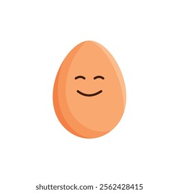 Smiling egg flat vector design isolated on white background