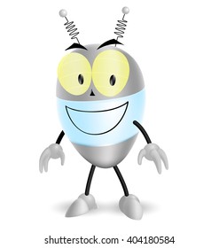 Smiling egg-like gradient mesh robot 