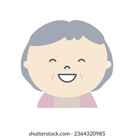 smiling elderly lady, smile, human, illustration, character