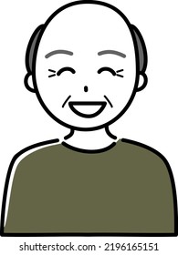 Smiling elderly man with thin hair (upper body)