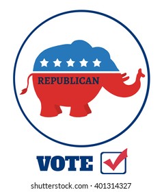 Smiling Elephant Cartoon Character. Vector Illustration Flat Design Style With Background