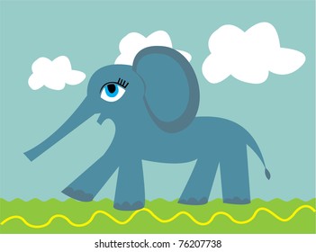 Smiling elephant In The Nature