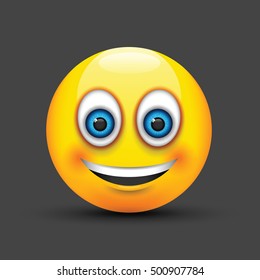 smiling emoji big realistic blue eyes