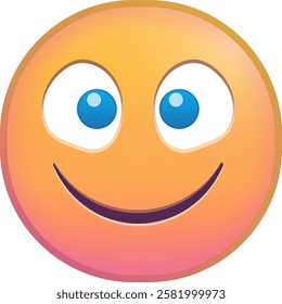 A smiling emoji with blue eyes and a cheerful expression.