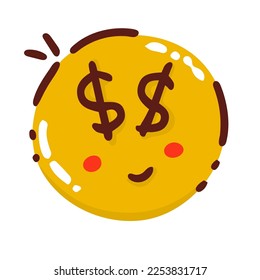 smiling emoji in the eyes money dollars