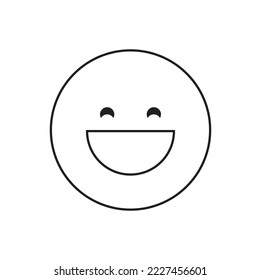 Signo de símbolo del vector de la cara del emoji sonriente