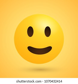 Smiling Emoji Happy Emoticon On Yellow Stock Vector (Royalty Free ...