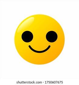 Smiling emoji - happy emoticon on yellow background