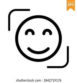 Smiling emoji icon. Emoticons icon vector. Avatar symbol. Character pictogram, flat vector sign. For graphic and web design. Eps10 vector illustration.