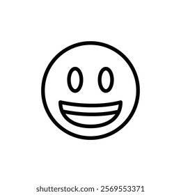 Smiling emoji icon Thin vector set