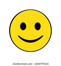 Smiling emoji. Isolated on white background. Vector illustration