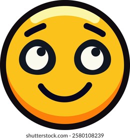 A smiling emoji with large eyes and a cheerful expression.