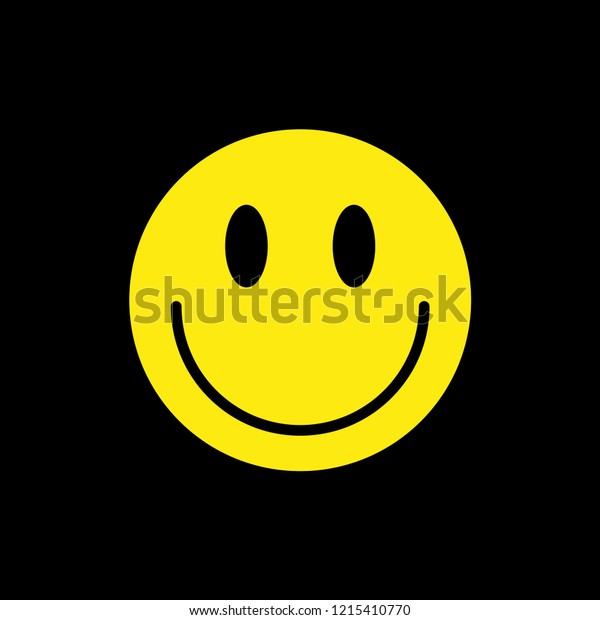 smiling emoji on black background