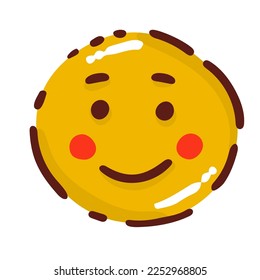 smiling emoji with open mouth. isolated on white