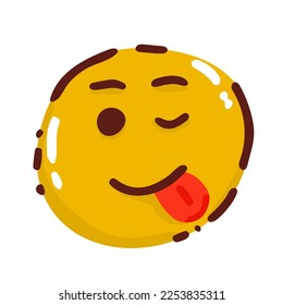 smiling emoji with open mouth tongue out emoticon