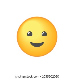 Smiling emoji with open mouth vector icon