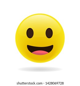 smiling emoji with open mouth. Vector happy face. Emoticons. Emoji. Isolated vector illustration on white background.