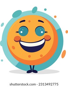 Smiling emoji with open mouth vector illustration  