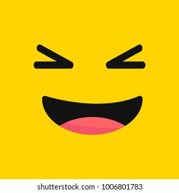 smiling emoji with open mouth.Smiley. Vector happy face