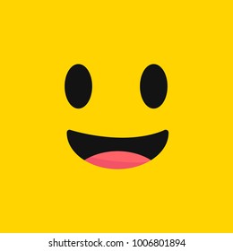 Smiling Emoji With Open Mouth.Smiley. Vector Happy Face.