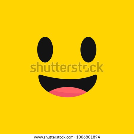 smiling emoji with open mouth.Smiley. Vector happy face.