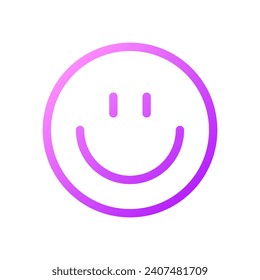 Smiling emoji pixel perfect gradient linear ui icon. Feelings expression. Online communication. Line color user interface symbol. Modern style pictogram. Vector isolated outline illustration