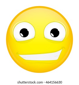 Smiling emoji. Smirk emotion. Grin emoticon. Vector illustration smile icon.