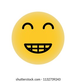 Smiling emoji vector icon. Simple element illustration. Smiling emoji symbol design. Can be used for web and mobile.