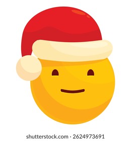 Smiling emoji wearing a santa claus hat, expressing joy and excitement for the holiday season